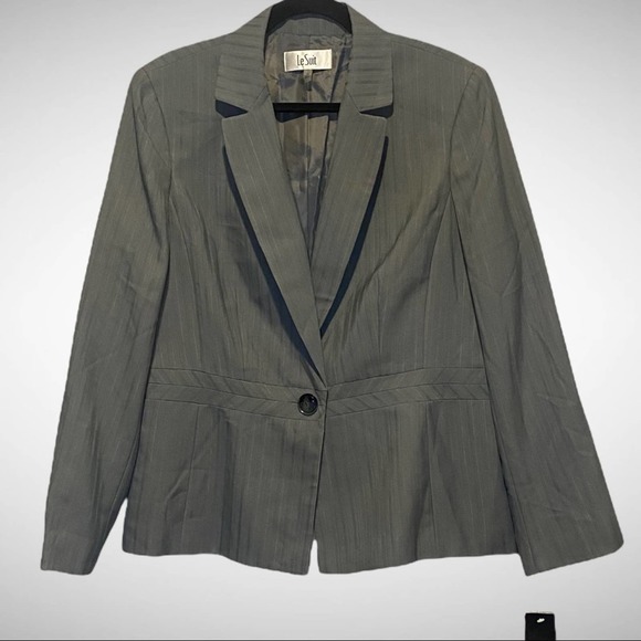 Le Suit NWT Gray Single Button Blazer sz 18 - Picture 1 of 9